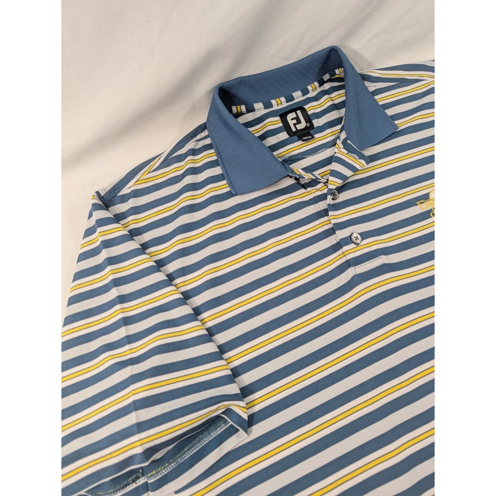 FootJoy Sandals Emerald Bay Golf Course Flag Print Polo Shirt Striped Large